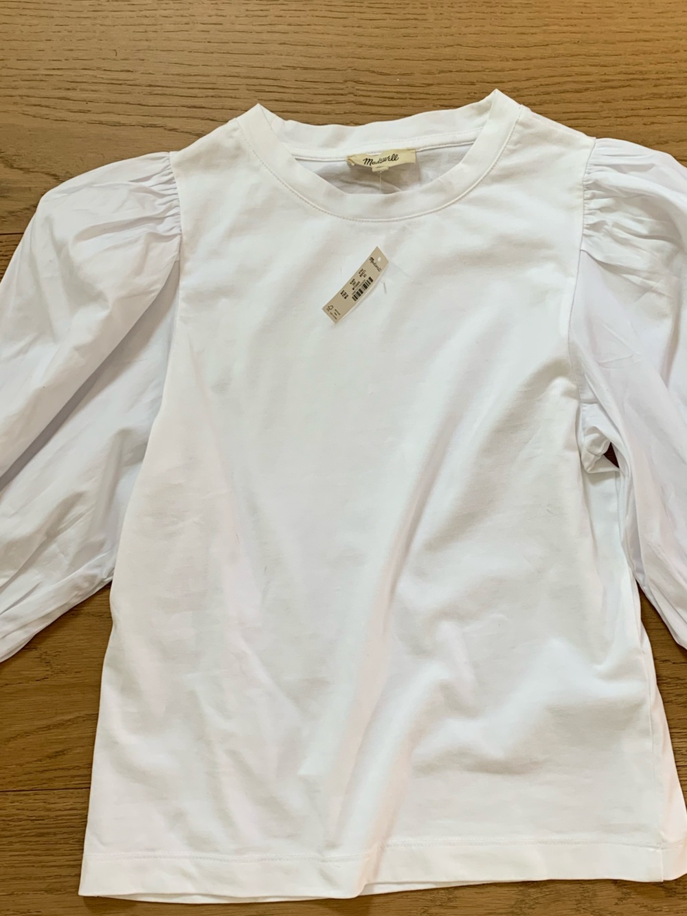 Madewell NWT White Puff-Sleeve Blouse Size XS - Picture 7 of 7